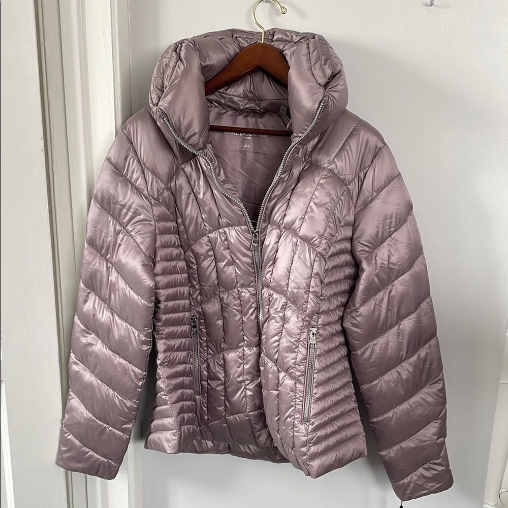 Karl Lagerfeld Purple Quilted Puffer Jacket women’s size L